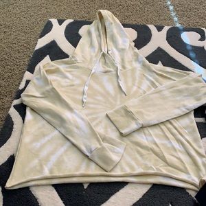 Allison Joy Tie Dye Yellow/Cream Hoodie small